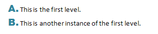lvl Numbering Level Definition